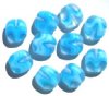 10 16x15x8mm Matte Aqua, White & Clear